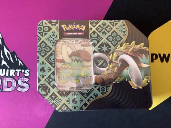 Paldean Fates Great Tusk EX Tin